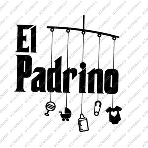 El Padrino Svg File - El Padrino Clipart - Padrino Vector Graphics - La Madrina - Religious Svg - Svg dla Cricut - Svg dla Silhouette
