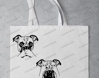 Archivo SVG de perro bóxer - Imágenes prediseñadas de perros bóxer - Archivos PNG de bóxer - Archivo de corte de perros bóxer - Archivos SVG de perros - Gráficos vectoriales de bóxer - Diseño SVG de mascotas