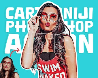 Cartoonize Your Photos - Premium Photoshop Actions for Stunning Cartoon Effects | One-Click Cartoon VFX and Photo Editing, Cartoon Art
