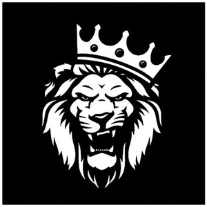 ライオン SVG ファイル、ライオン ヘッド SVG、ライオン クリップアート、ライオン タトゥー デザイン、動物 SVG、野生動物のベクター グラフィックス。