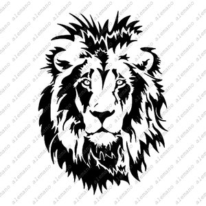 ライオン SVG ファイル - ライオン クリップアート - 動物 SVG - 野生動物 - アフリカの動物 - ライオンの頭のベクター グラフィックス - Cricut 用 SVG - シルエット用 SVG