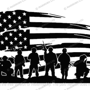 Soldiers SVG File - Army Veterans PNG - Army Soldier Clipart - Veterans Day SVG - Military Svg Files - Usa Flag Png - Military Cut Files