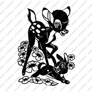 Bambi Svg File - Bambi Cut File - Cartoon Svg Design - Funny Baby Deer - Cartoon Characters - Svg For Cricut - Svg For Silhouette - DXF -EPS