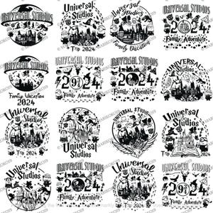 Paquete SVG de Universal Studios 2024 - Aventuras familiares SVG - Diseño icónico - Manualidades inspiradas