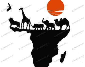 Africa SVG File - African Animals SVG - Wild Africa Graphic - Safari Animals Cut File - Wild Animals PNG - Wild Animals Design