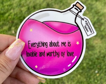 Self Love Affirmation/ Manifestation Potion Vinyl Sticker