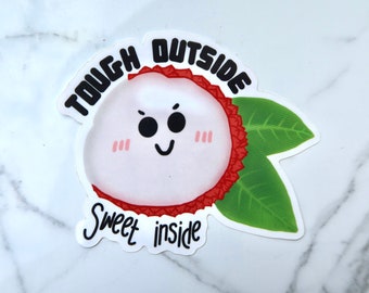 Lychee "Tough Outside, Sweet Inside" Vinyl Sticker