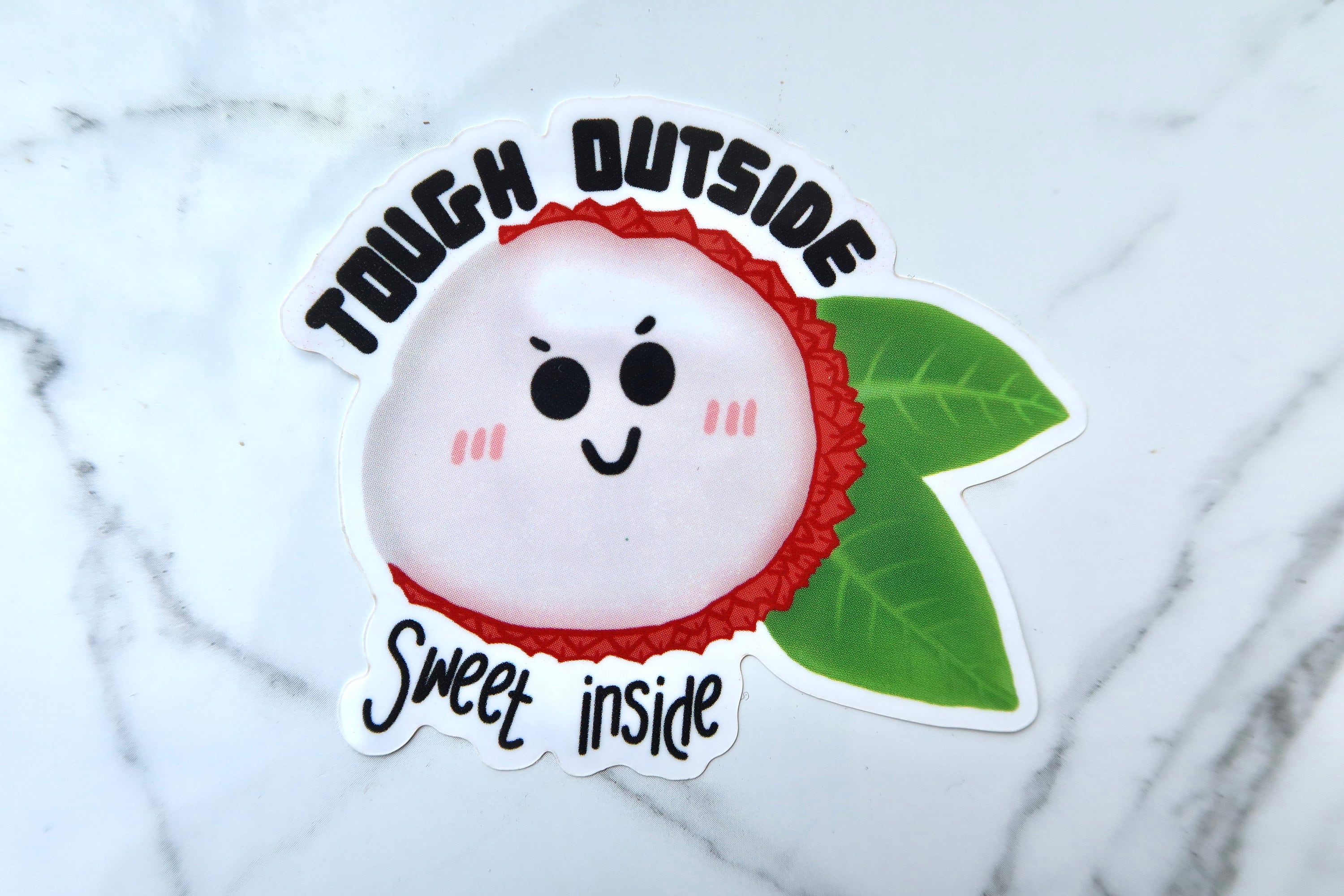 Lychee "Tough Outside, Sweet Inside" Vinyl Sticker