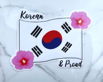 Korean and Proud Vinyl Sticker