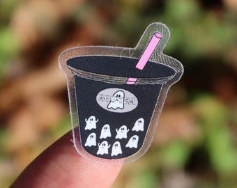Mini Ghost Boba (Boo-Tea) Transparent Sticker