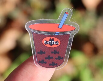 Mini Bat Boba (Bat-Tea) Transparent Sticker