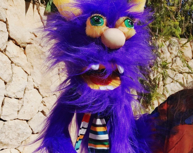 Purple Monster Puppet Handmade