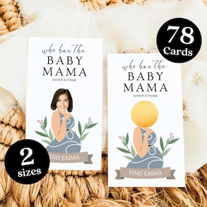 Wer hat das Baby Mama Baby Shower Spiel, Guess Who Mommy oder Daddy Spiel, Finde die Mom Spiel, Promi Scratch Off Spiel Baby Daddy Scratch Off