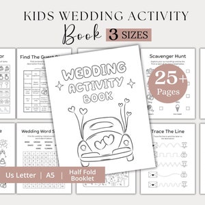 Pacchetto di attività per matrimoni per bambini, libro da colorare per matrimoni, libro di attività per matrimoni, libro di attività per matrimoni per bambini, attività per il tavolo del ricevimento per bambini