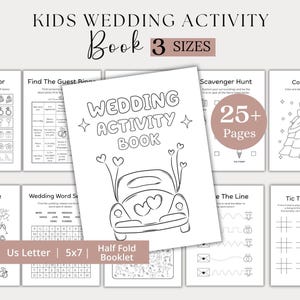Kids Wedding Activity Pack Wedding Coloring Book Wedding Activity Book Children&#39;s Wedding Activity Book Kids Reception Table Activities