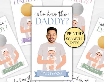 Who Has the Daddy Scratch Off, Baby Shower Games, Who Has The Daddy Cards,Funny Baby Shower Game Who Has The Dad Mommy Or Daddy Game PRINTED