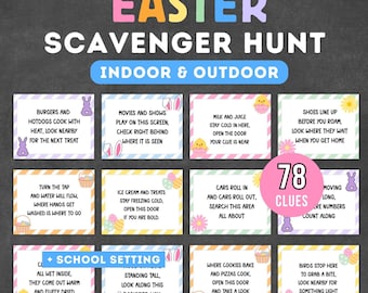 Easter Scavenger Hunt For Kids, Indoor Easter Treasure Hunt For Teens, Easter Hunt Clues, Easter Scavenger Hunt Outdoor, Easter Egg Hunt