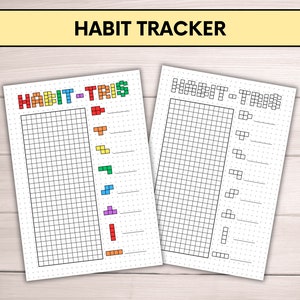 Habit tracker A5 Printable Journal Page Daily Habit Tracker Monthly Goal Tracker Adulting Tracker Health Tracker Fitness Tracker