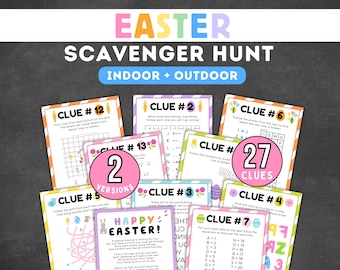 Easter Scavenger Hunt For Teens Easter Treasure Hunt for Kids Teens Indoor Outdoor Easter Scavenger Hunt Easter Hunt Clue Indoor Easter Hunt