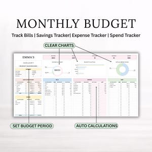 Paycheck Budget Spreadsheet Sheets Biweekly Budget Planner Sheets Monthly Budget Spreadsheet PaycheckBudget Financial Planner Budget Tracker image 3