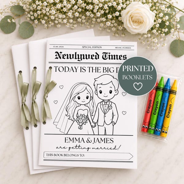Kids Wedding Activity Pack Wedding Coloring Book Wedding Activity Book Children's Wedding Activity Book Kids Reception Table Activities