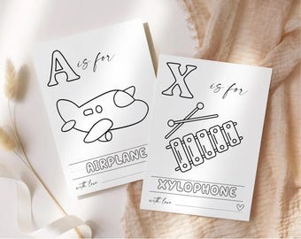 ABC Coloring Book Baby Shower Game, ABC Baby Shower Coloring Book, Baby's First ABC Book, Baby's First Alphabet Book Baby Shower Activity #3
