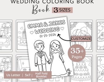 Kids Wedding Coloring Pack, Wedding Coloring Book, Wedding Activity Book, Children's Wedding Activity Book, Kids Reception Table Activities