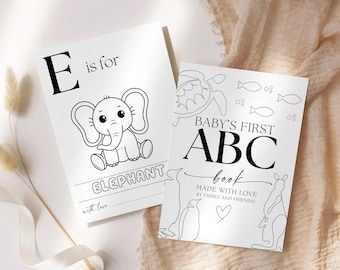 ABC Coloring Book Baby Shower Game, ABC Baby Shower Coloring Book, Baby's First ABC Book, Baby's First Alphabet Book Baby Shower Activity #3