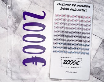 Kit défi fonds d'urgence pour avoir 1000€ enveloppe zip A6 +