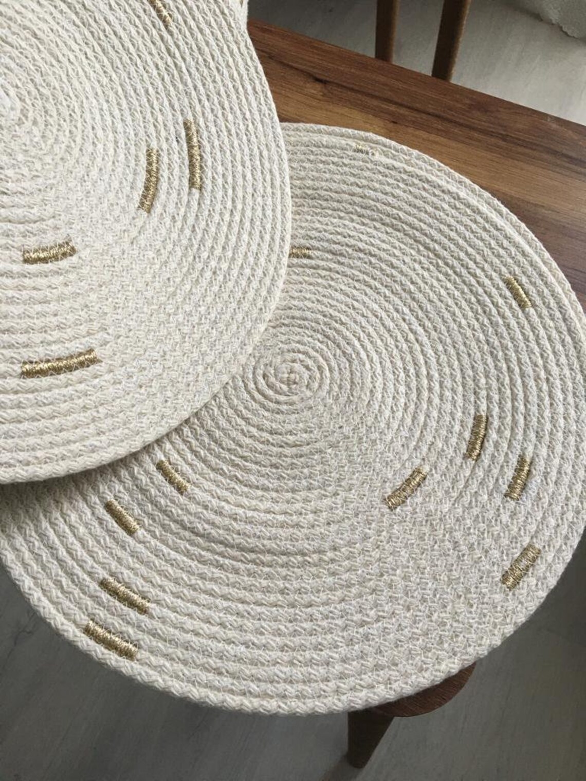 Cotton Rope Placemat, Handmade Cotton Rope Placemat Coaster, Lilac Rope