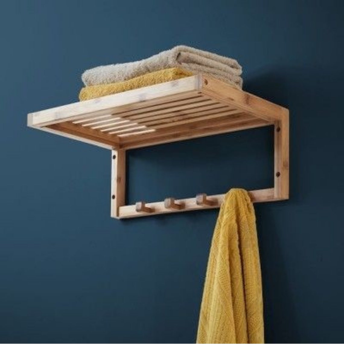 Wooden Towel Rackwooden Bathroom Rackbathroom Etsy