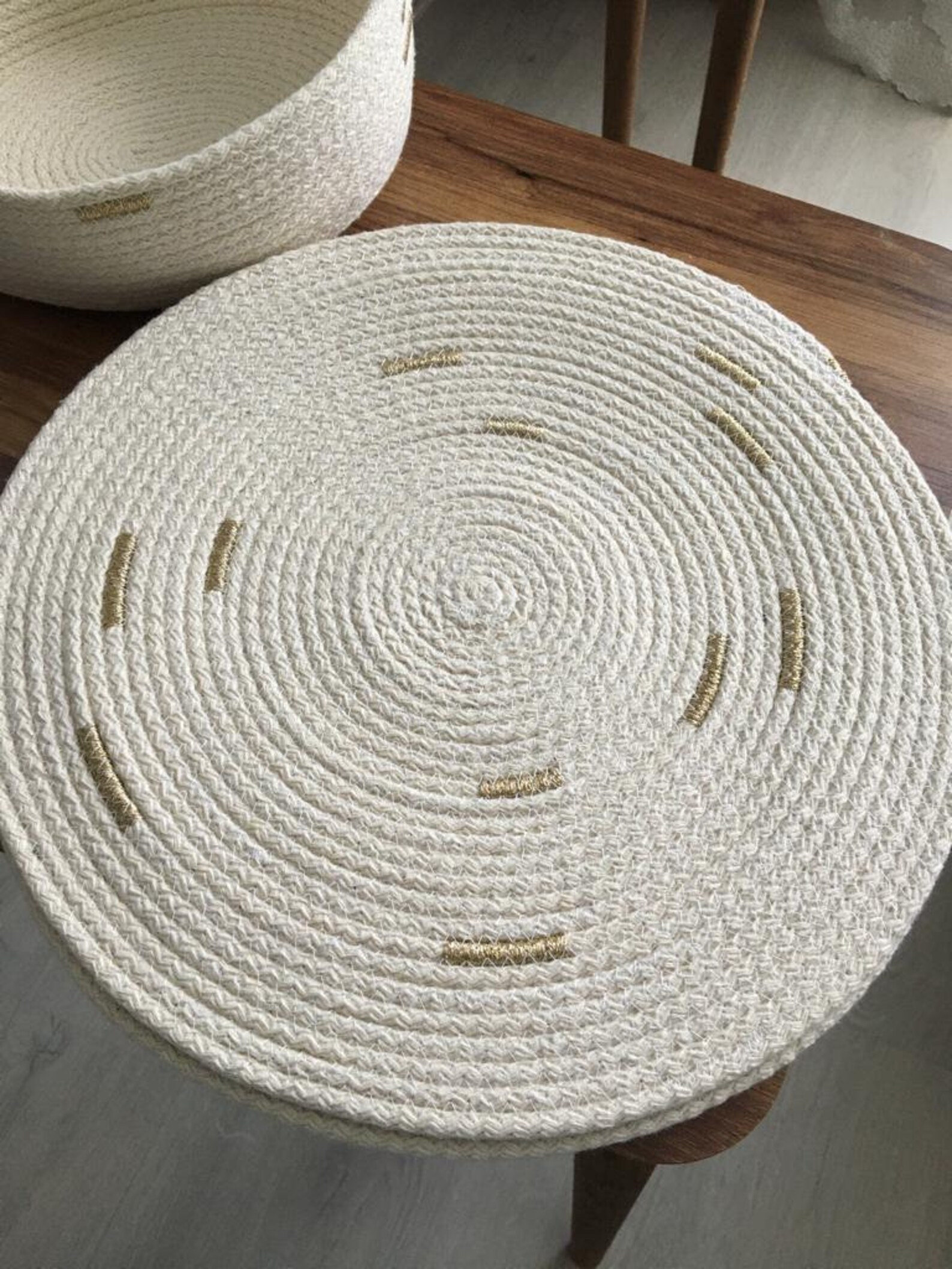 Cotton Rope Placemat, Handmade Cotton Rope Placemat Coaster, Lilac Rope