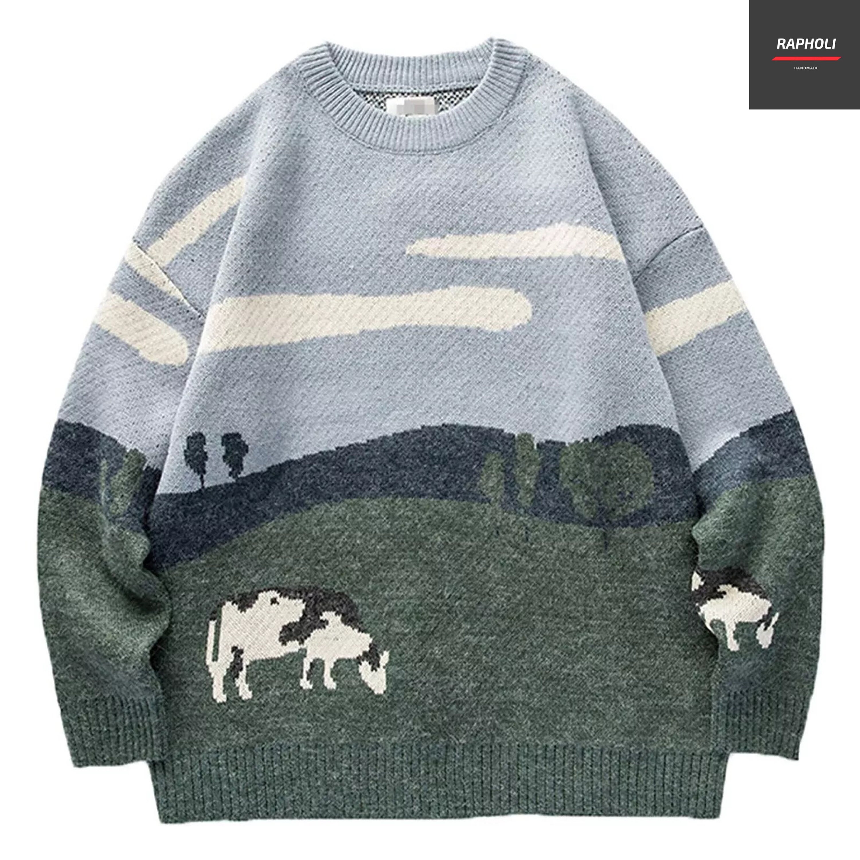 Cow Print Sweater - Etsy