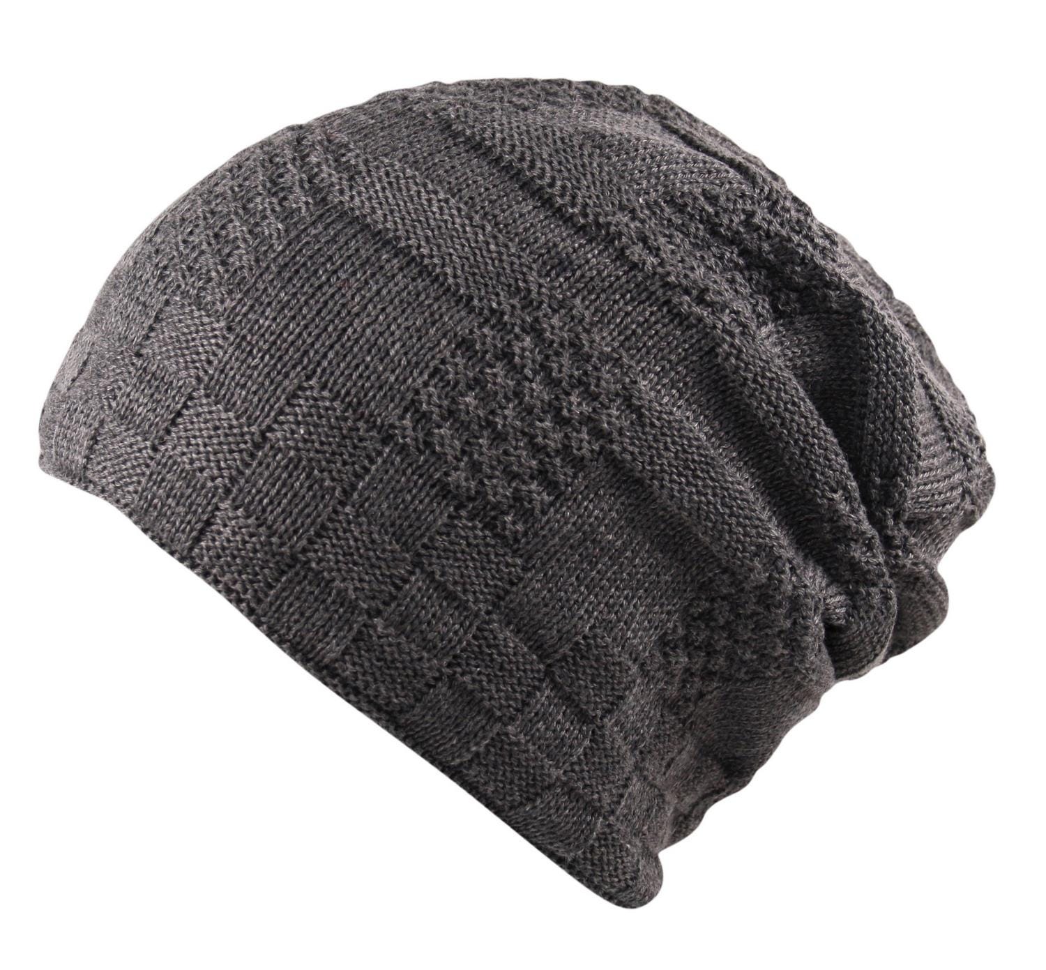 Chunky Waffle Knit Beanie with Velboa Fleece Lining Unisex Waffle Knit Slouch Beanie: Faux Soft Fur Fleece Lined  main image 4