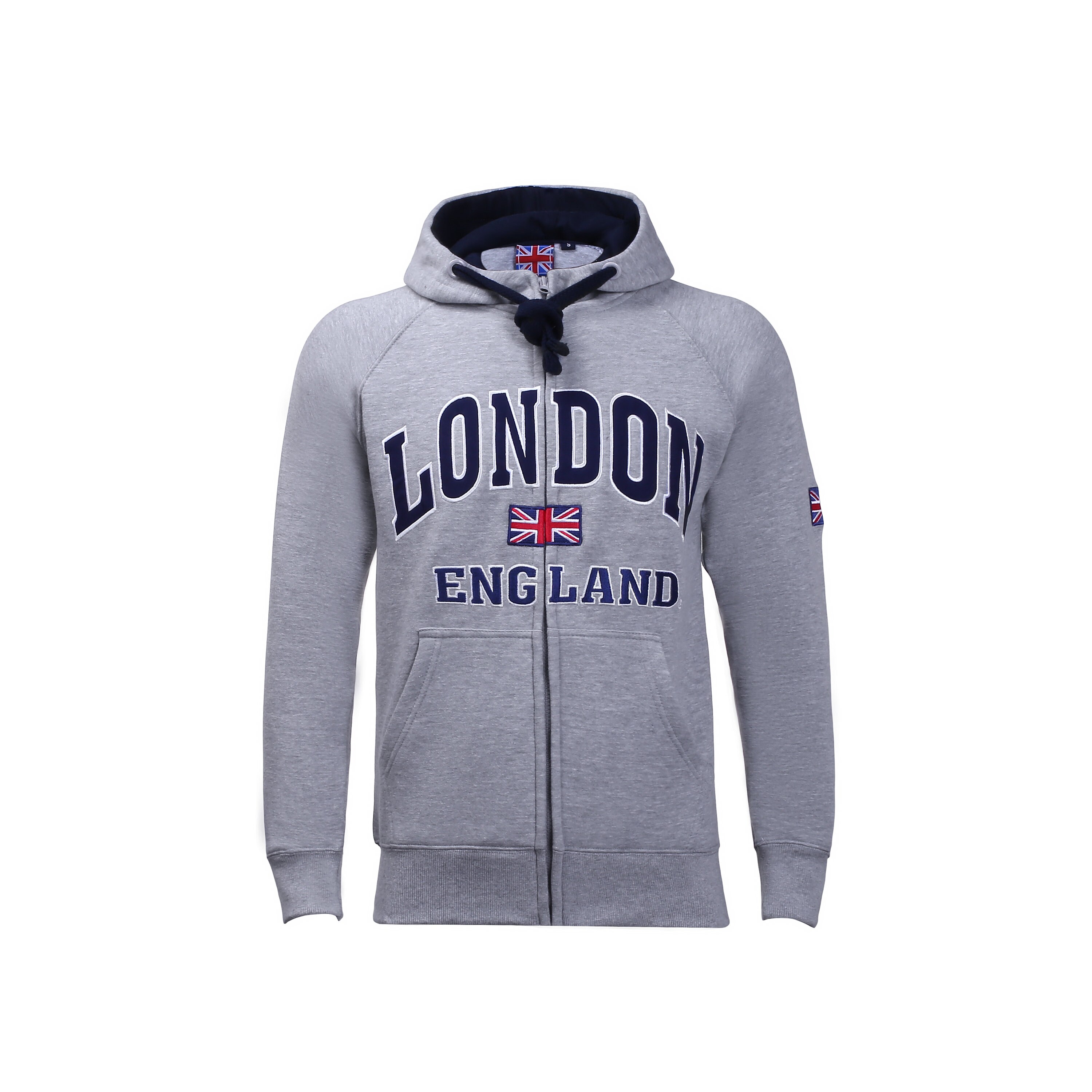IN 5 Colors London England Hoodie Full Zip up Top Union Jack