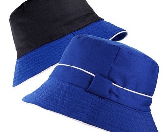 Omkeerbare katoenen vissershoed tweekleurige effen Fisherman Bush-zonnepet - verschillende kleuren