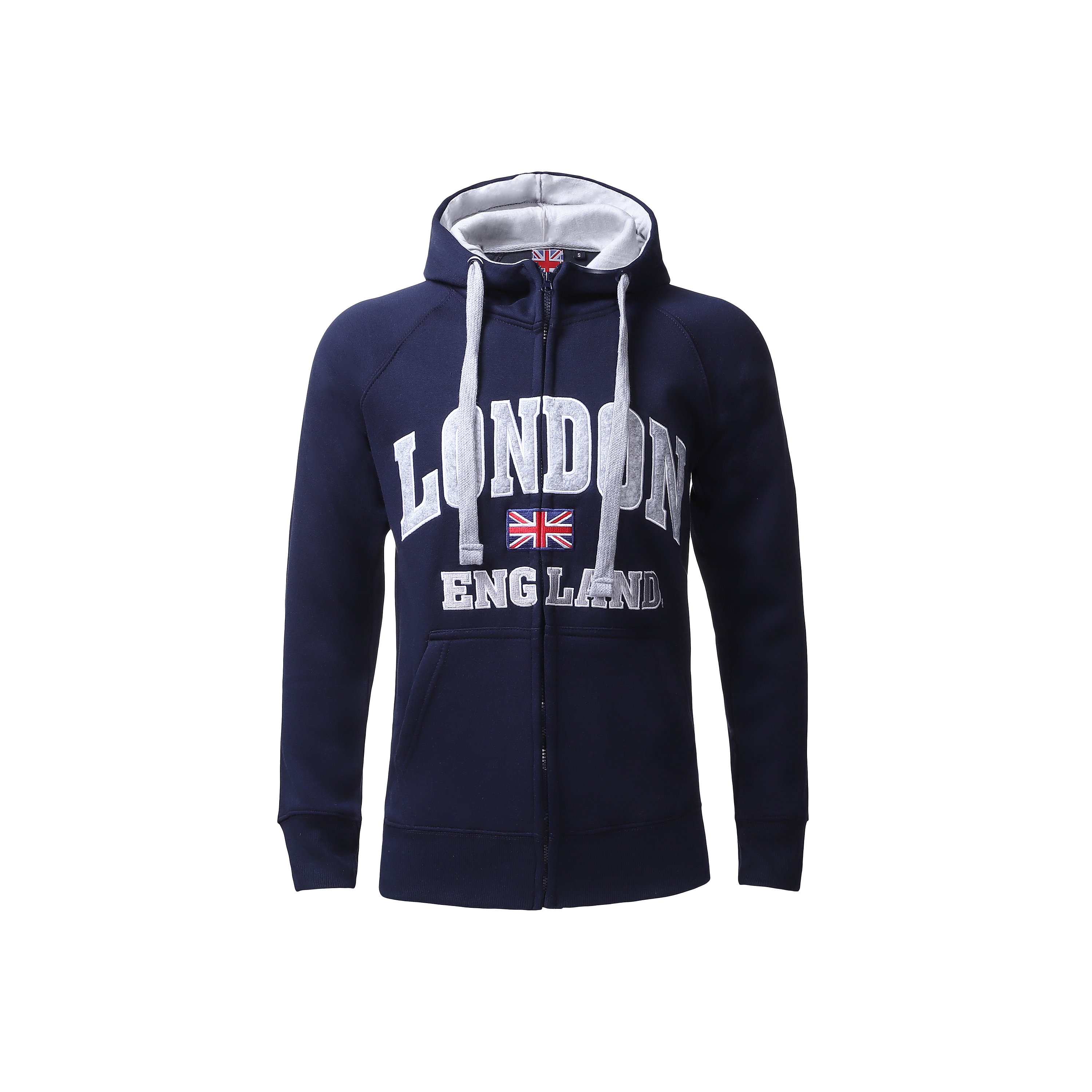 IN 5 Colors London England Hoodie Full Zip up Top Union Jack