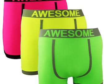 3 Pack Men's Novelty Boxer Briefs: AWESOME Hands Seamless Underwear