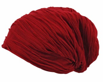 Unisex Warm Plain Textured Wave Light Soft Lined Jersey Slouch Beanie Cap Ski  Casual Hat One Size
