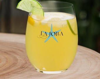 Copa de vino sin tallo La Jolla - Estrella de mar - Playas de San Diego, California, Playa, Bahía de San Diego, Colección Playa