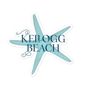 Autocollants sans bulles Kellogg Beach - Étoiles de mer - Plages de San Diego, Californie, Plage, Baie de San Diego, Point Loma, Collection Plage