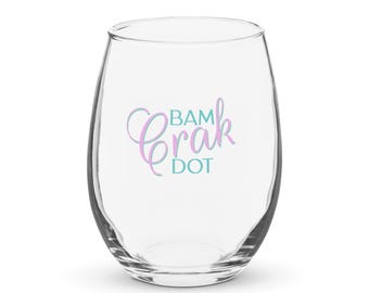 Copa de vino Bam Crak Dot Stemless - Mah Jongg, Mahjong, noche de juegos de chicas, regalo de Mah Jongg, copa de vino Mahjong, noche de chicas, chicas mah