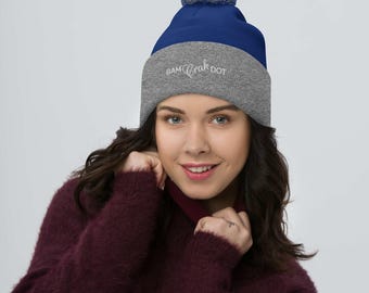 Gorro Bam Crak Dot Pom-Pom, gorro Mah Jongg, Diviértete más con un gorro pom pom Mah Jongg, regalo de anfitriona, regalo de amigo