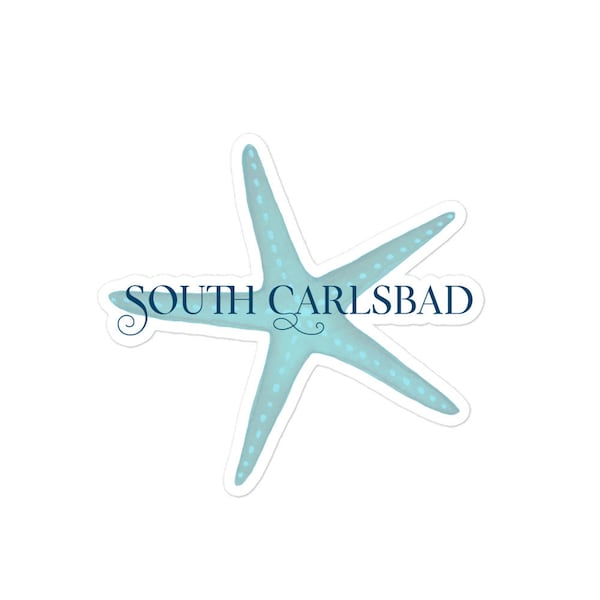 South Carlsbad Seastar Bubble-free vinyl stickers - Starfish - San Diego Beaches, California, Beach, San Diego Bay, Beach Collection