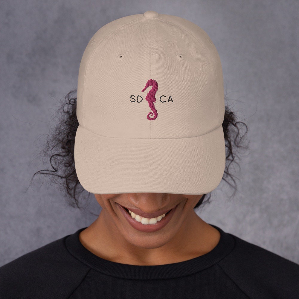 SD CA Pink Seahorse Dad Hat San Diego 