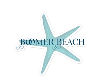 Boomer Beach Seastar Pegatinas sin burbujas - Estrella de mar - Playas de San Diego, California, Playa, Bahía de San Diego, Colección Playa