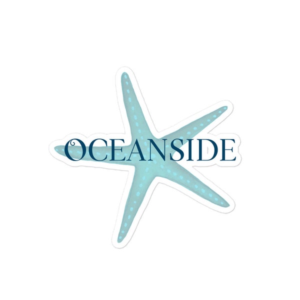 Oceanside Seastar Bubble-free Vinyl stickers - Starfish - San Diego Beaches, California, Beach, San Diego Bay, Beach Collection