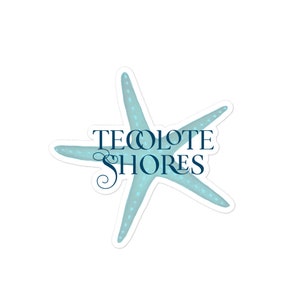 Tecolote Shores-stickers zonder luchtbellen - Starfish - San Diego Beaches, California, Beach, Mission Bay, Pacific Beach, Crew, Beach Collection, San Diego Beaches