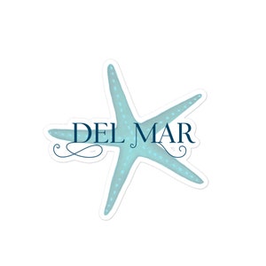 Del Mar Seastar 気泡フリーステッカー - ヒトデ - サンディエゴビーチ、カリフォルニア、ビーチ、サンディエゴ湾、ビーチコレクション