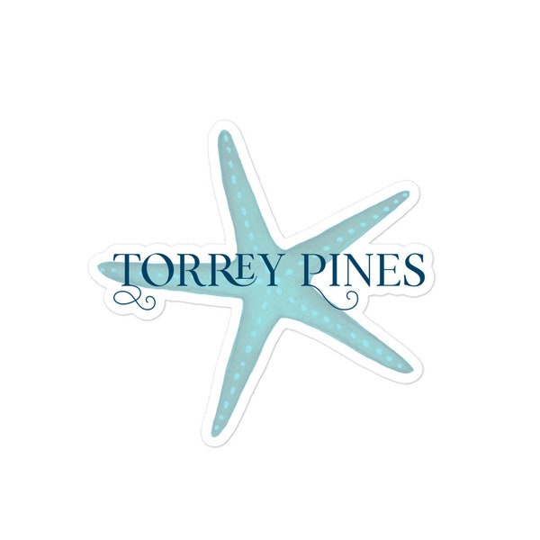 Torrey Pines Seastar Bubble-free stickers - Starfish - San Diego Beaches, California, Beach, San Diego Bay, Beach Collection